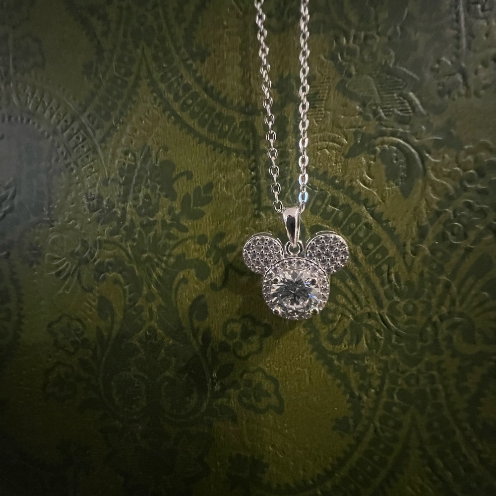 Disney Silver Solitaire Pendant Necklace